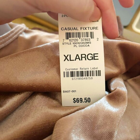 NWT Jenni Intimates Cocoa Velour Shiny Glam Matching Sweatsuit XL - Picture 9 of 15